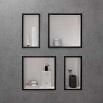 Настенная ниша Hansgrohe XtraStoris Individual 56098340 с дизайнерской рамкой 30х30х10 см, черный хром матовый, фото №3