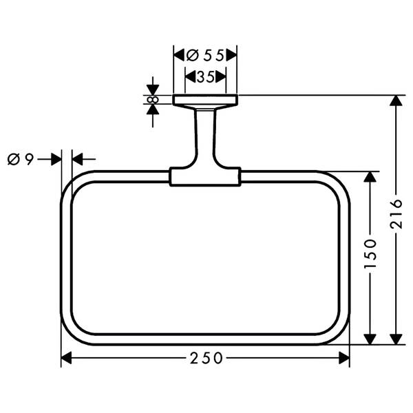 Тримач для рушників Axor Universal Circular 42823670 чорний матовий, фото 2