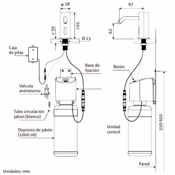 Дозатор для жидкого мыла Genwec GW13 12 06 02 электронный, хром, фото 3