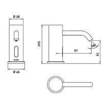 Дозатор для жидкого мыла Genwec GW13 12 06 02 электронный, хром, фото №2