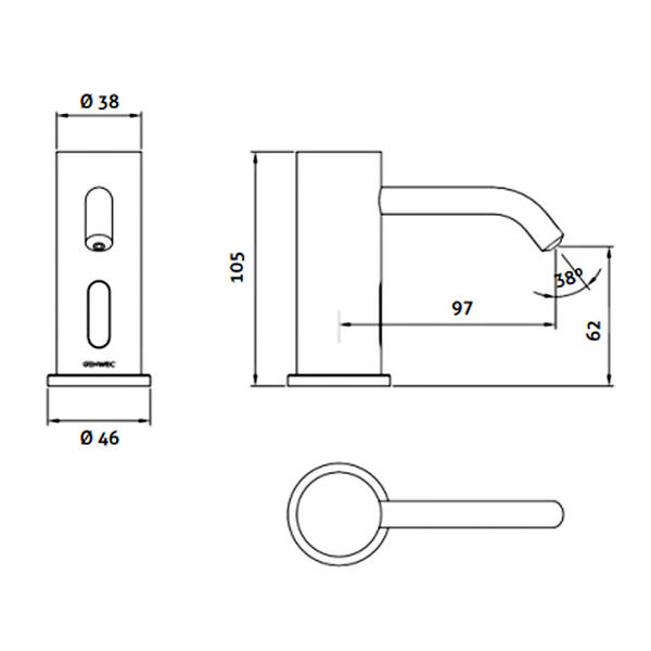 Дозатор для жидкого мыла Genwec GW13 12 06 02 электронный, хром, фото 2