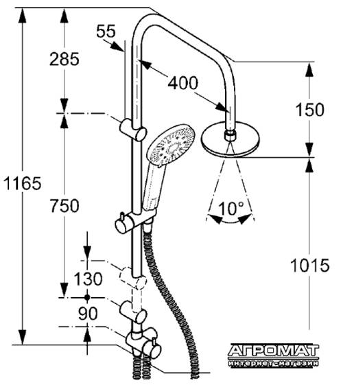Душова система Kludi Shower systems 660910500, фото 2