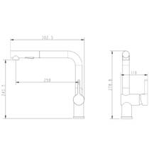 Смеситель для кухни Devit Snape 100847B с выдвижным изливом, фото №2