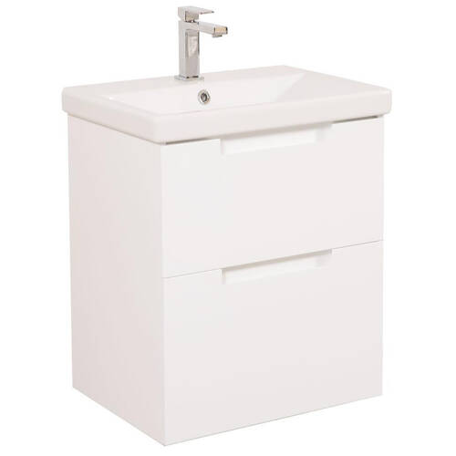 Тумба Аква Родос Інфініті 8806  з раковиною Elite 60 см білий матовий, фото 1