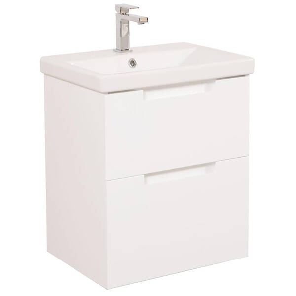 Тумба Аква Родос Інфініті 8806  з раковиною Elite 60 см білий матовий, фото 1