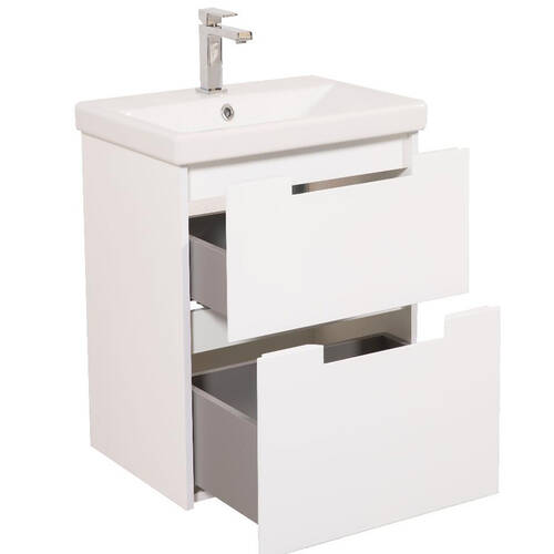 Тумба Аква Родос Інфініті 8806  з раковиною Elite 60 см білий матовий, фото 4