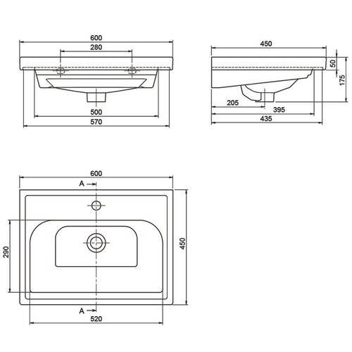 Тумба Аква Родос Інфініті 8806  з раковиною Elite 60 см білий матовий, фото 10