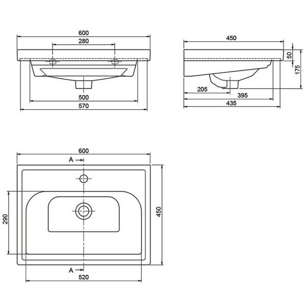 Тумба Аква Родос Інфініті 8806  з раковиною Elite 60 см білий матовий, фото 10