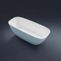 Ванна зі штучного каменю TREESSE Brio V297BO 170x72 см тонкостінна з сифоном, білий матовий, фото №4