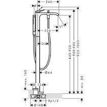 Змішувач для ванни Hansgrohe Vivenis 75445670 підлоговий, чорний матовий, фото №2