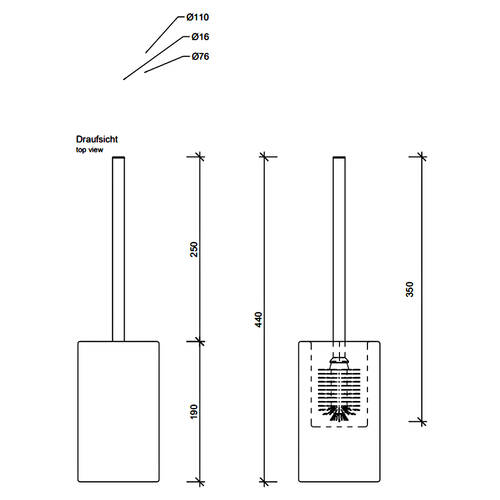 Щетка для унитаза Decor Walther Porzellan DW 6100 0826000 белый/хром, фото 2