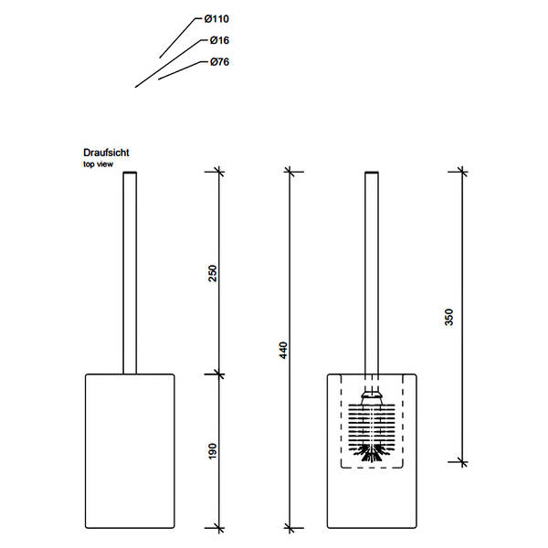 Щетка для унитаза Decor Walther Porzellan DW 6100 0826000 белый/хром, фото 2
