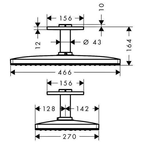 Верхний душ Hansgrohe Rainmaker Select 460 24002600 черный/хром, фото 2
