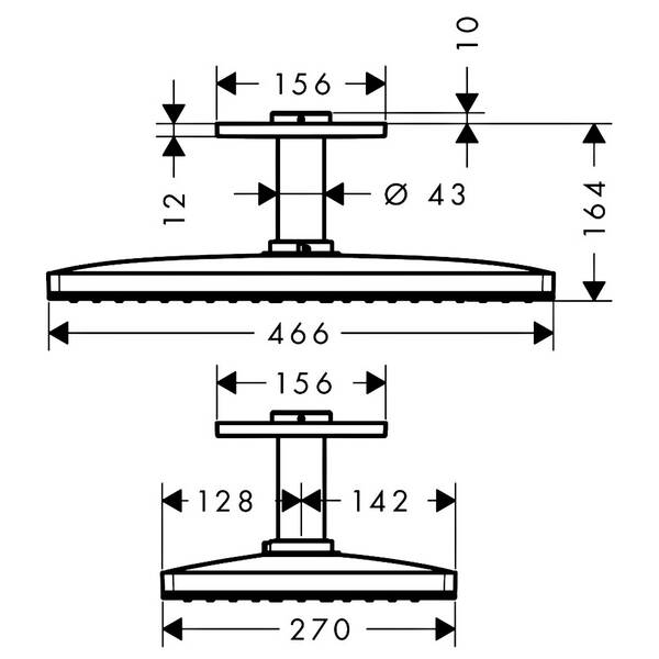 Верхний душ Hansgrohe Rainmaker Select 460 24002600 черный/хром, фото 2