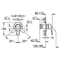 Смеситель скрытого монтажа для душа Grohe BauLoop 29042001 хром, фото №2
