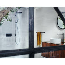 Змішувач прихованого монтажу для душу Axor One 45712340 з термостатом, матовий чорний хром, фото №3