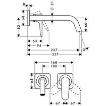 Смеситель скрытого монтажа для раковины Axor Citterio M 34116340 хром черный матовый, фото №2