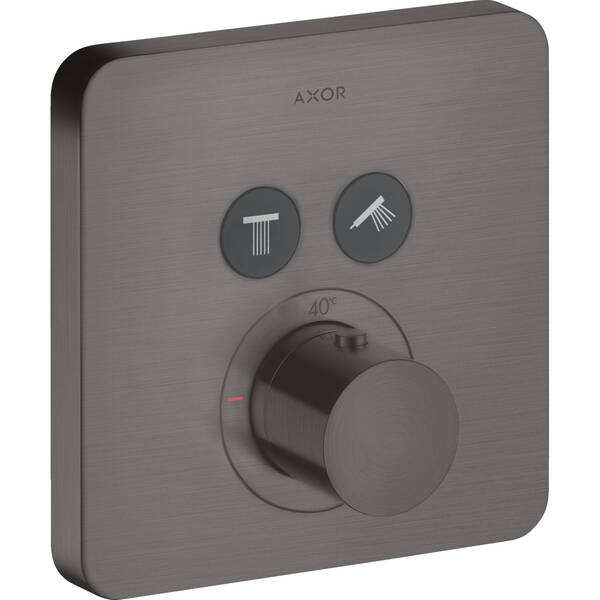 Смеситель скрытого монтажа для душа Axor ShowerSolutions 36707340 с термостатом, матовый черный хром, фото 1