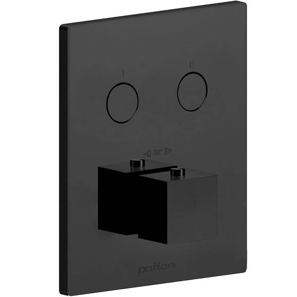Смеситель скрытого монтажа для душа Paffoni Compact Box CPT518NO с термостатом, черный матовый, фото 1