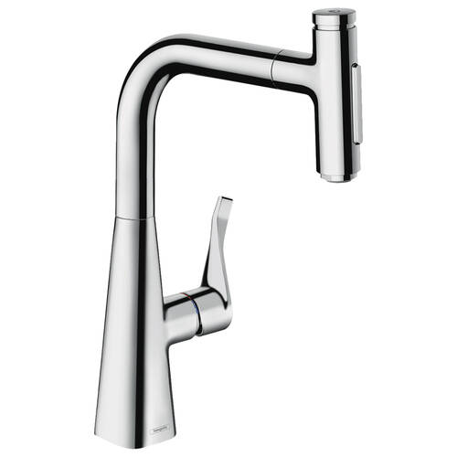 Смеситель для кухни Hansgrohe Metris Select M71 73817000 с выдвижным душем, хром, фото 1