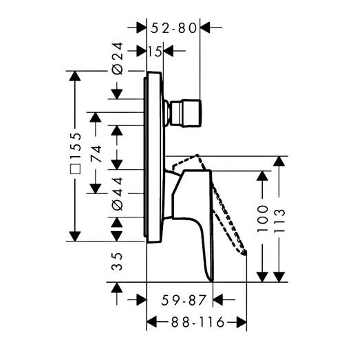 Змішувач прихованого монтажу для ванни/душу Hansgrohe Talis E 71474140 бронза матовий, фото 2