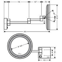 Косметическое зеркало Hansgrohe AddStoris 41790000 с LED подсветкой хром, фото №2