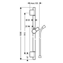 Душова штанга Hansgrohe Unica S Puro 28631340 900 мм хром чорний матовий, фото №2