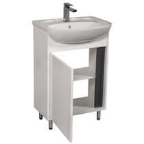 Тумба Аква Родос Терра 8597 підлогова білий з раковиною Нова 55 см, фото №4