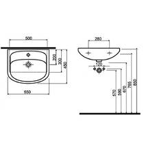 Тумба Аква Родос Терра 8597 підлогова білий з раковиною Нова 55 см, фото №2