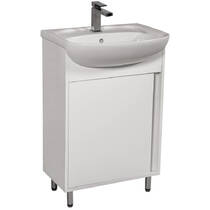 Тумба Аква Родос Терра 8597 підлогова білий з раковиною Нова 55 см, фото №1