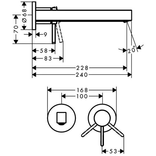 Змішувач прихованого монтажу для ванни Hansgrohe Finoris 76050000 хром, фото 2