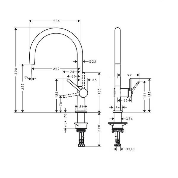 Смеситель для кухни Hansgrohe Talis M54 чёрный матовый 72804670, фото 2