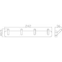 Планка с крючками Аква Родос Capri 6654 4 крючка хром, фото №2
