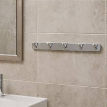 Планка з гачками Аква Родос Capri 6655 5 гачків хром, фото №1