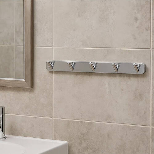 Планка с крючками Аква Родос Capri 6655 5 крючков хром, фото 1