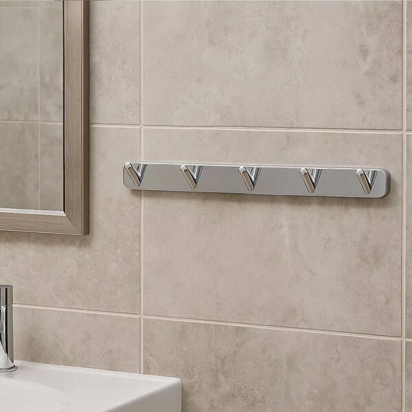 Планка с крючками Аква Родос Capri 6655 5 крючков хром, фото 1