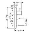 Змішувач прихованого монтажу для ванни/душу Axor Uno 38720820 з термостатом, матовий нікель, фото 2