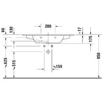 Раковина Duravit ME by Starck 23361000001 103 см белый глянец, фото №3