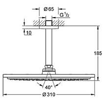 Верхній душ Grohe Rainshower Cosmopolitan 26067000 з кронштейном, фото №2