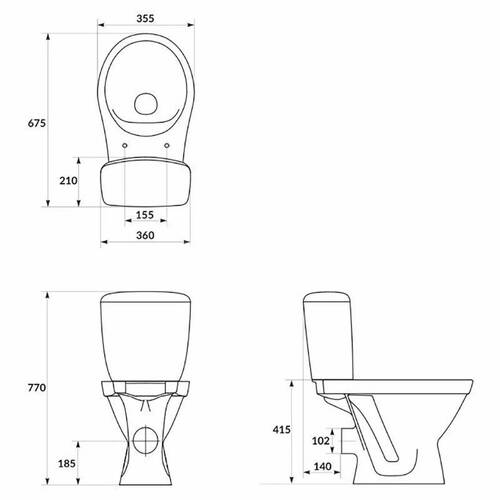 Унітаз-компакт Cersanit Cersania 704 011 3/6 (CCKZ1015011894) з кришкою дюропласт softclose, фото 4