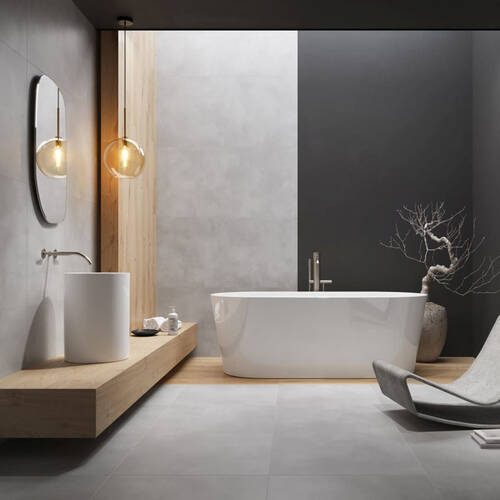 Керамограніт Cersanit Velvet Concrete Light Grey Matt Rect 59,8x119,8 см, фото 2