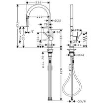 Смеситель для кухни Hansgrohe Talis M54 72 800 000 с выдвижным душем, фото №3