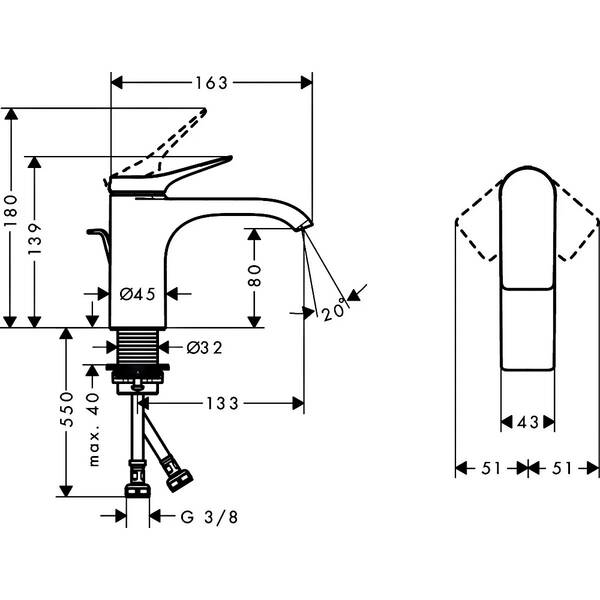 Змішувач для раковини Hansgrohe Vivenis 75010700 білий матовий, фото 2