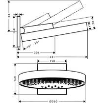 Верхній душ Hansgrohe Rainfinity 360 3jet 26234340 хром чорний матовий, фото №2