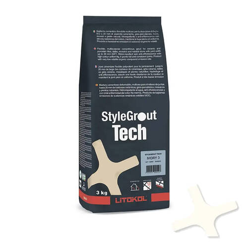 Заповнювач для швів Litokol Stylegrout Tech 0-20 White 1 білий  3кг, фото 2
