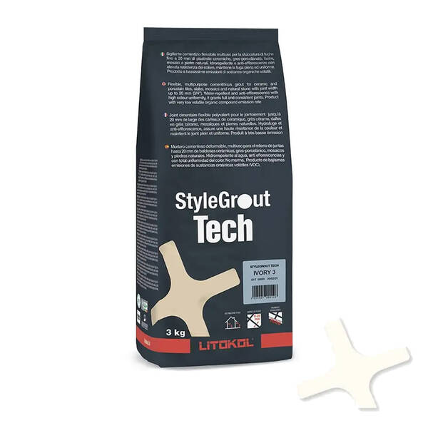 Заповнювач для швів Litokol Stylegrout Tech 0-20 White 1 білий  3кг, фото 2