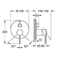Змішувач прихованого монтажу для ванни/душу Grohe Essence 24092DA1 на 3 виходи, теплий захід сонця (рожеве золото), фото №4