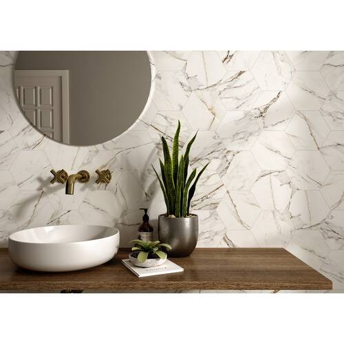 Керамогранит Almera Ceramica (Spain) Calacatta Gold Hex 19,8х22,8 см, фото 2