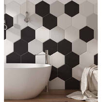 Керамогранит Almera Ceramica (Spain) Versalles Black Hex 19,8х22,8 см, фото №2