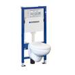 Комплект Geberit Duofix PRO 20 118.315.21.2: інсталяція Geberit Delta з підвісним унітазом Idol із сидінням Duroplast та змивна клавіша Delta01 хром глянець, фото 1